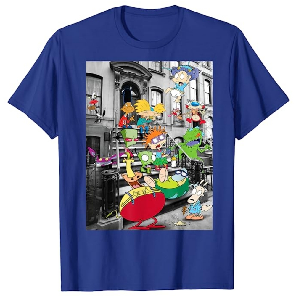🔥PRICE CUT🔥NWT NICKELODEON CLASSIC NICKTOONS 'HANGING ON THE STOOP' T-SHIRT XL